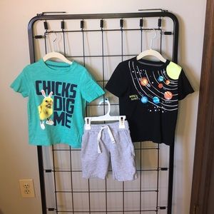3T - 3 pc. bundle - shorts with 2 matching shirts